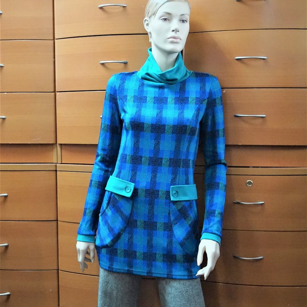 POCKET TUNIC LONG SLEEVE STRETCH MADE IN EUROPE